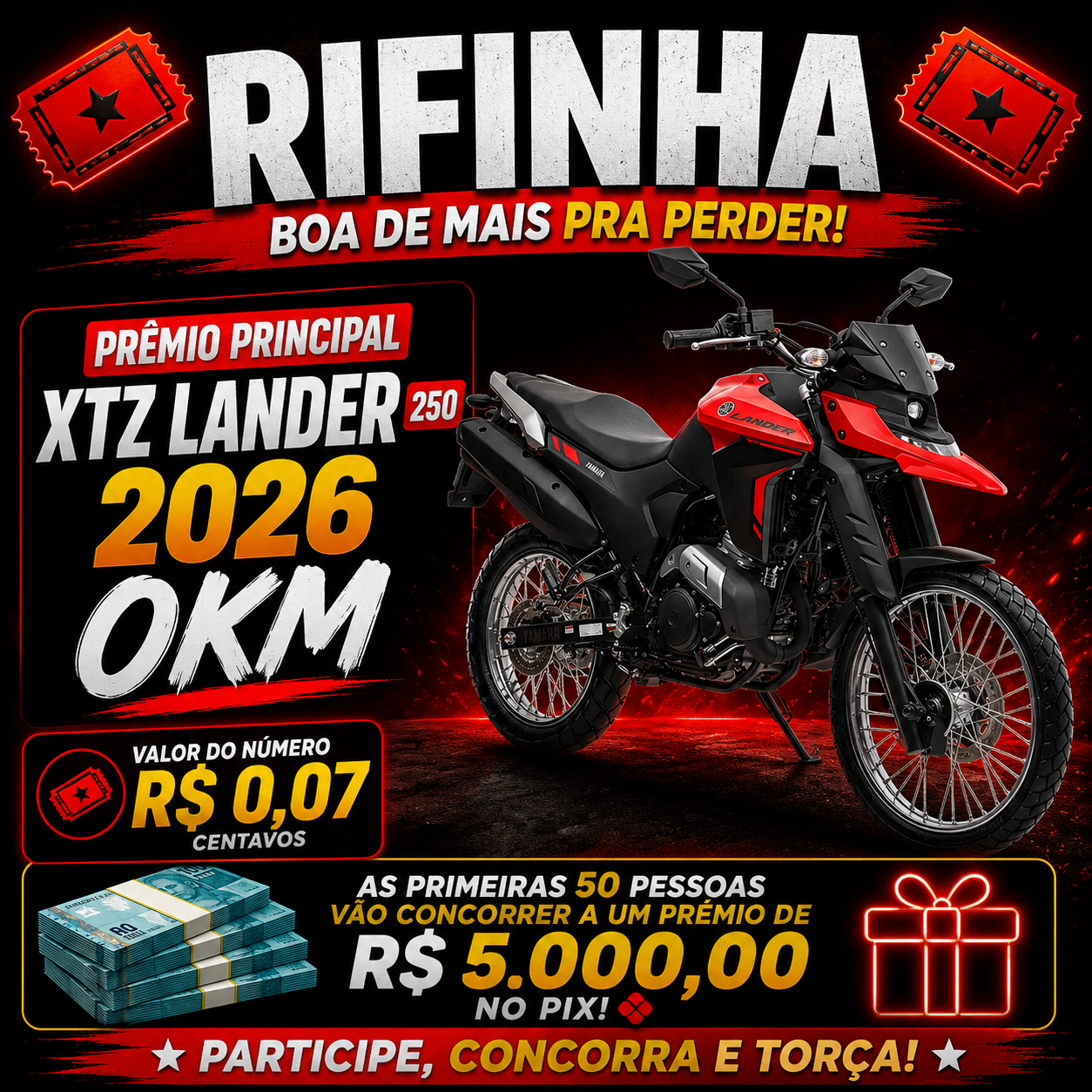 XTZ Lander 250 0km ou 25 mil no Pix